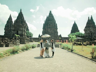 Tourists stroll through Prambanan experiencing Indonesia’s archeological treasure