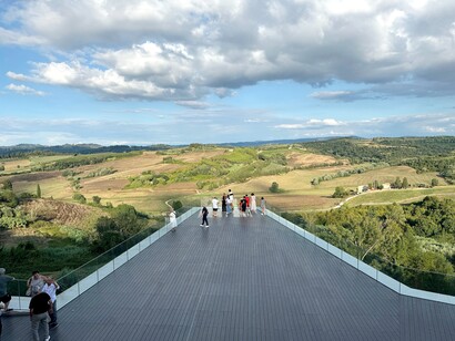 Terrazza panoramica di Peccioli. Toscana, Italia