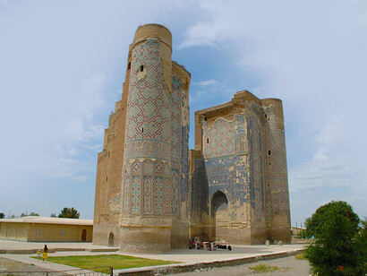Ak-Saray Palace is a ruined palace and historic site in Shahrisabz, Uzbekistan. The palace was built at the beginning of the Timurid period, between 1380 and 1404, under the reign of Timur