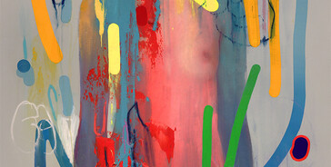 Erik Jones, Royal-Crayons, 24x36 inch, 61x91cm. Watercolor, colored pencil, water-soluble wax pastel, acrylic on Rives bfk paper mounted to panel