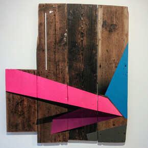 Remi Rough, Dragunov, graphite and spray paint on assembled wood, 77 x 67.5 cm