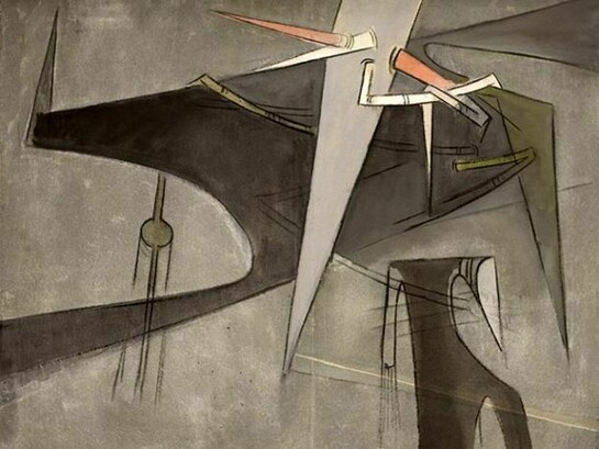 Wifredo Lam, (1902-1982), Idoli, signed and dated 1955 lower right, oil on canvas, 31 x 40 in. 78.7 x 101.6 cm