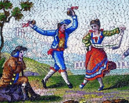 Danzatori di saltarello (da Bartolomeo Pinelli)