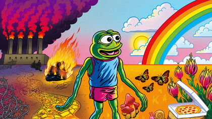 Poster de Feels Good Man (2020, detalle), documental que explora cómo un personaje de cómic aparentemente inocente terminó convertido en uno de los símbolos más controvertidos de la cultura digital contemporánea