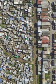 Social inequality bird's eye, Khayelitsha close to Cape Town, South Africa
