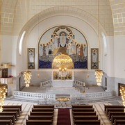 Otto Wagner Kirche am Steinhof, exhibition view. Courtesy of Musa Museum