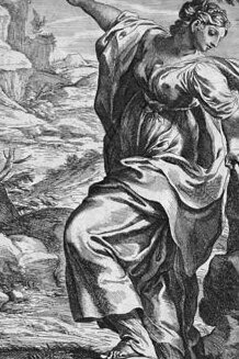 "Hércules en una encrucijada entre el vicio y la virtud", ilustración, Giacomo Frey, siglo XVIII