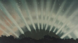 "Aurora boreal", ilustración, Étienne Léopold Trouvelot, 1881