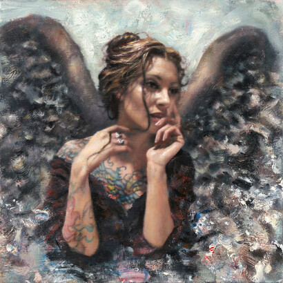 Hamish Blakely, I Ask Myself, Original Oil, 38 cm x 38 cm, Also available as a limited edition canvas on board of 9, 38cm x 38cm