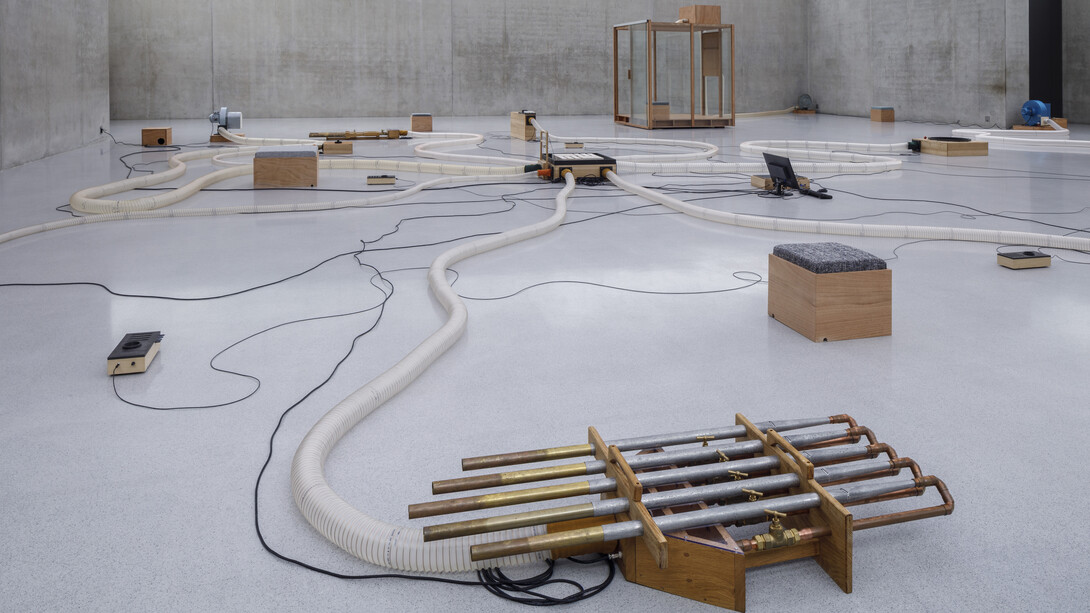 Tarek Atoui, Souffle continu, exhibition view. Courtesy of the Irish Museum of Modern Art 