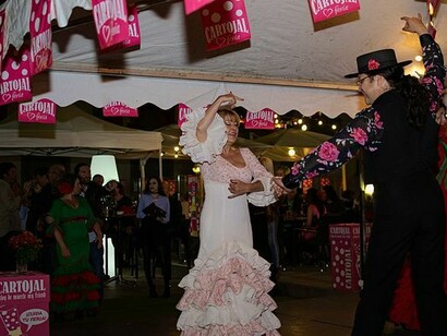 Espectáculo de flamenco en el Restaurante Grill Fataga por la Feria de Abril, 2017, Las Palmas, España