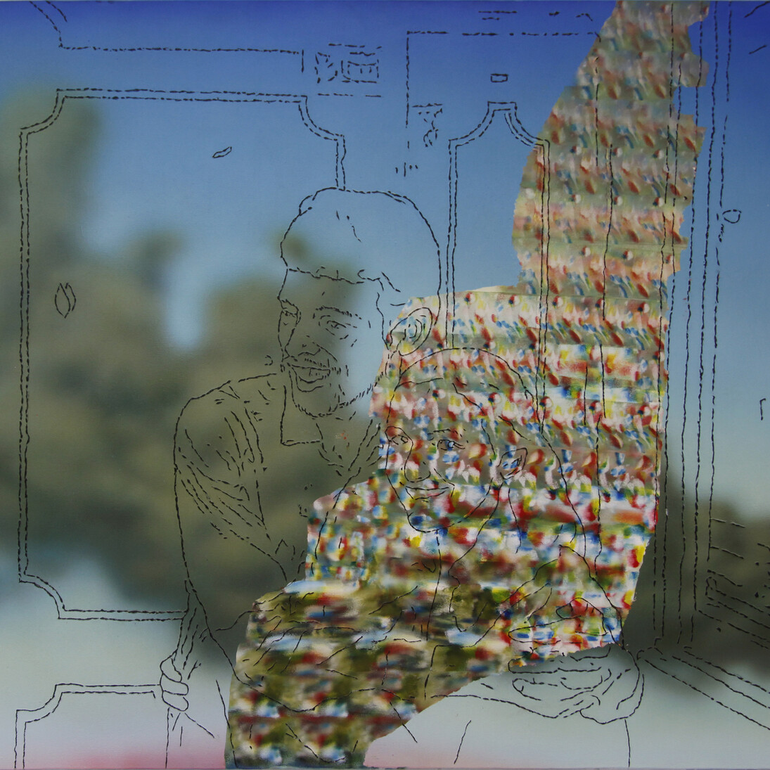 Taha Heydari, The Smoke (detail), 35.4 x 45.2 inches, Acrylic on Canvas, 2014