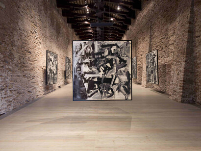 Particolare dell’allestimento della mostra “Emilio Vedova De America”, Fondazione Emilio e Annabianca Vedova, 18 giugno – 26 novembre 2017, Venezia - Photo Vittorio Pavan, Venezia
Ⓒ Fondazione Emilio e Annabianca Vedova, Venezia
