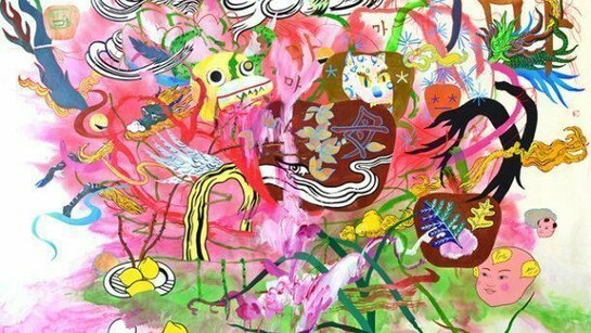 Jiha Moon, "Mama Dance," 2013, Ink and acrylic on Hanji paper. Courtesy of Ryan Lee, New York