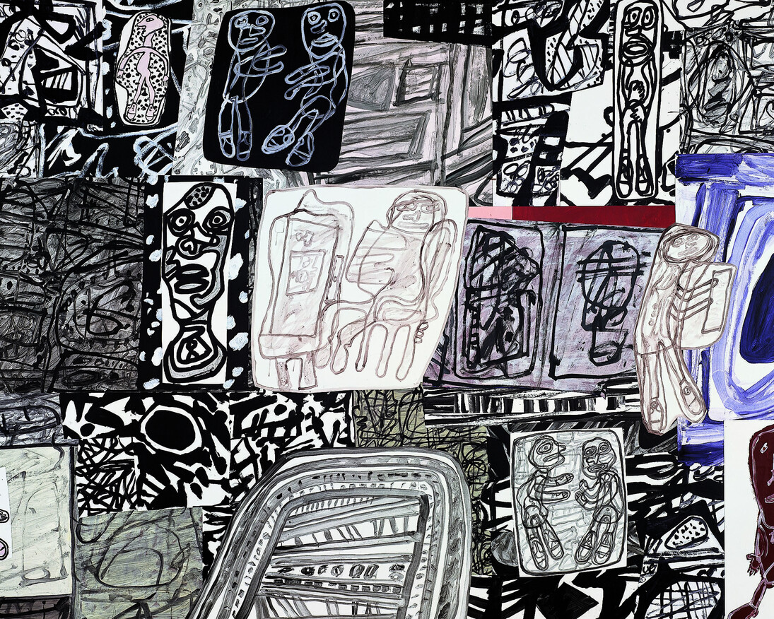 Jean Dubuffet, Dramatisation, January 12, 1978
acrylic on glued paper mounted on canvas (42 sections) 82-11/16" x 10' 9-1/8" (210 cm x 328 cm)© ADAGP, Paris and DACS, London 2017