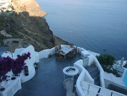 Restaurant at Andronis Luxury Suites – Oia, Santorini, Greece.  Ph. Genevieve Northup  