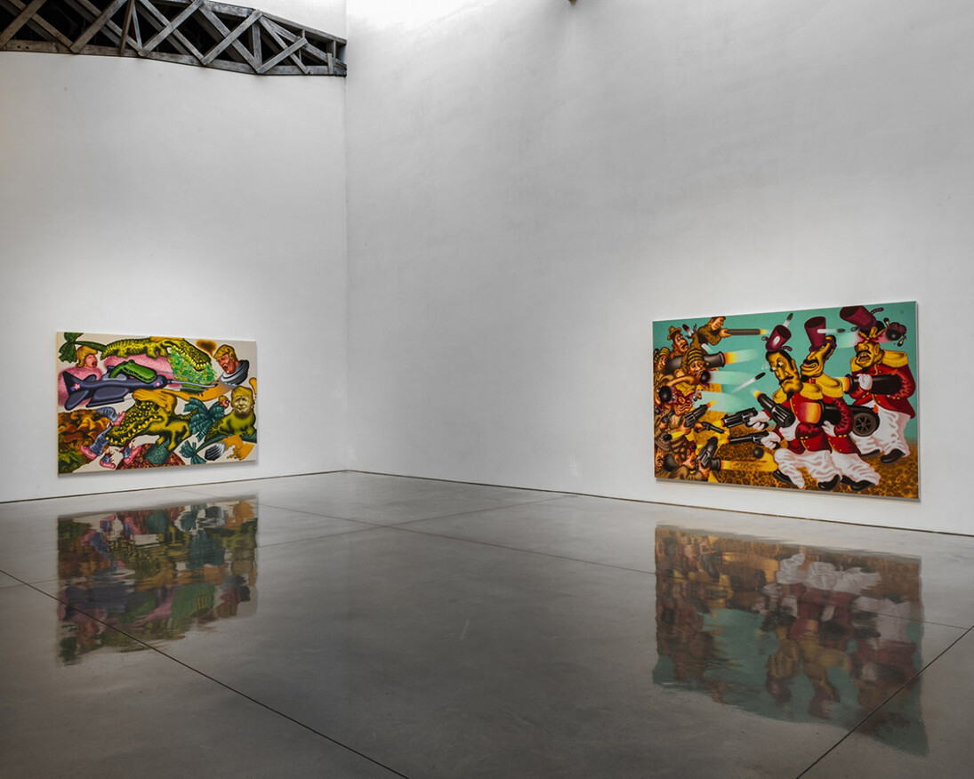 Peter Saul, Exhibition view. Courtesy of Mary Boone Gallery