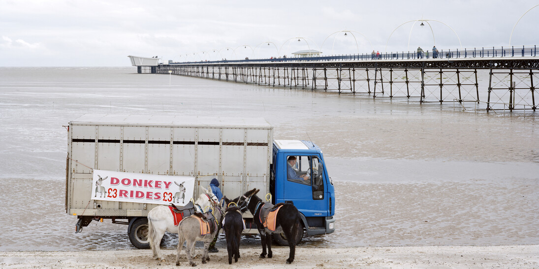 Southport Pier, Merseyside, August 2011. From Pierdom © Simon Roberts, Courtesy of Flowers Gallery
 