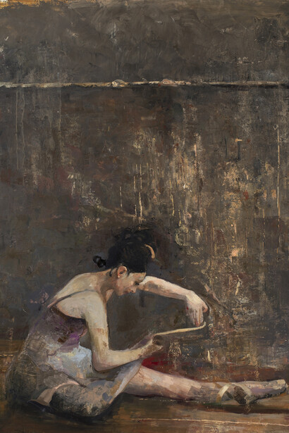 ĠOXWA, After the Dance , Oil and wax on canvas, 45" x 57½" (114 x 146cm)