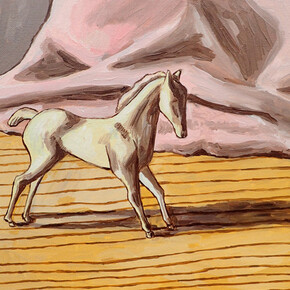 João Francisco, sem título, pintura equestre-potro branco, 2015, óleo sobre tela, 27 x 35 cm
