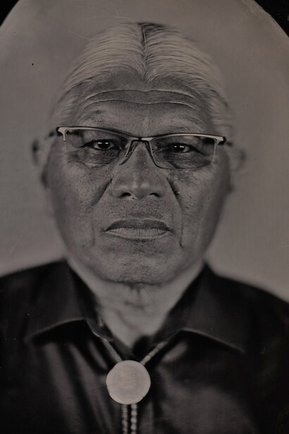 Will Wilson (Diné), John Gritts, citizen of the Cherokee Nation, member, US Department of Education (2013), Critical Indigenous Photographic Exchange, 2013. Courtesy of Denver Art Museum