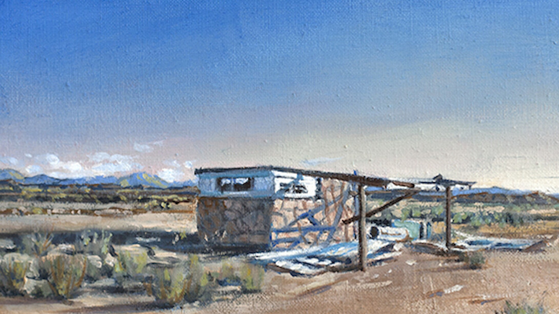 Teralingua Trailer (Detail), Oil on Linen, 7 x 13 in (17.78 x 15.88 cm), 2017. Courtesy of David B. Smith Gallery