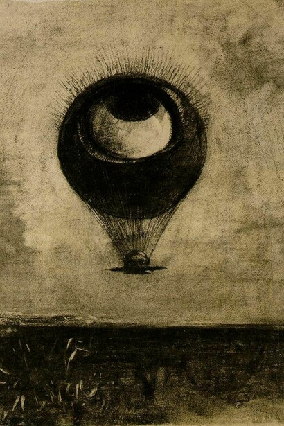 Odilon Redon, The Eye, Like a Strange Balloon Moves Towards Infinity