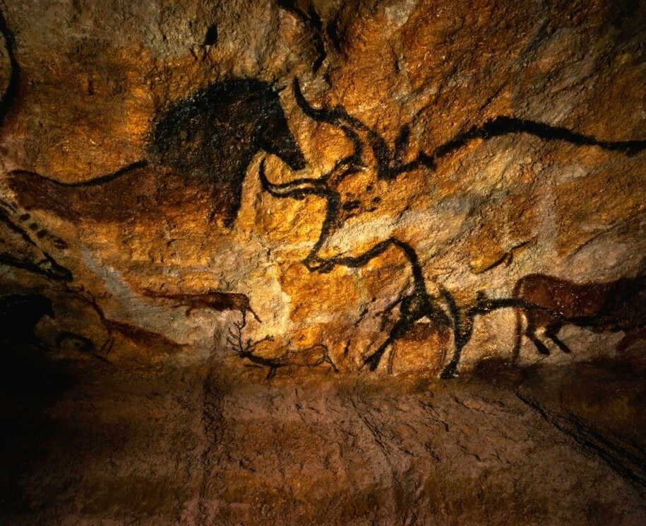 Ricostruzione delle pitture rupestri
rinvenute nella grotta di Lascaux.
© Gianni Dagli Orti/Corbis.