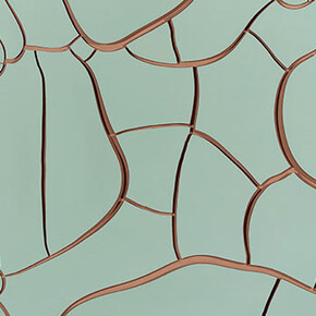 Adriana Varejão, Green Song - LA, 2017, Oil and plaster on canvas, 70 7/8 × 70 7/8 inches (180 × 180 cm)
© Adriana Varejão. Photo by Jaime Acioli