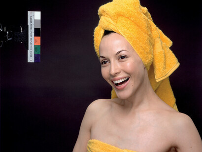 Christopher Williams, Kodak Three Point Reflection Guide, © 1968 Eastman Kodak Company, 1968, (Meiko laughing), Vancouver, B.C., April 6, 2005, 2005, Ringier Collection, Switzerland, Image courtesy Galerie Gisela Capitain, Cologne and David Zwirner, New York/London