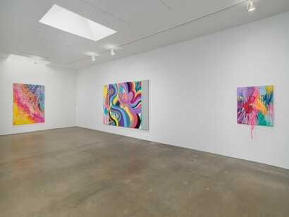 Sarah Cain, Tell the poets, exhibition view. Courtesy of Honor Fraser Gallery