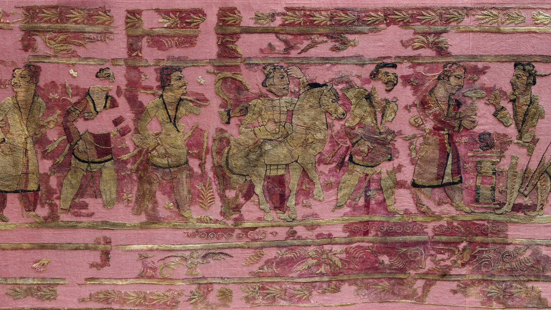 Fragment of an embroidered carpet, Bactria, Xiongnu period, 3rd century BCE – 1st century CE. Courtesy of Museum Rietberg