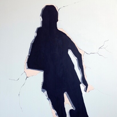 Iva Kuzmanović| Me Shaped Hole in the Wall | Oil on canvas 150 x 100cm. Courtesy of Gallery 106