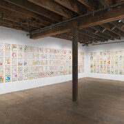 Daniel Johnston, I think, I draw, I am, exhibition view. Courtesy of Pioneer Works