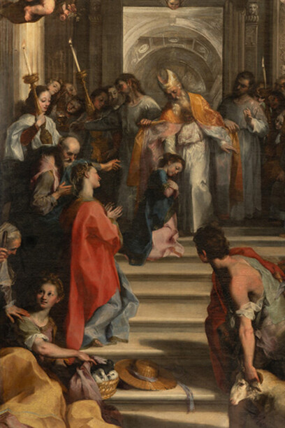 Federico Barocci, "La presentación de María en el templo", óleo sobre lienzo, Iglesia Nueva,Roma, Italia