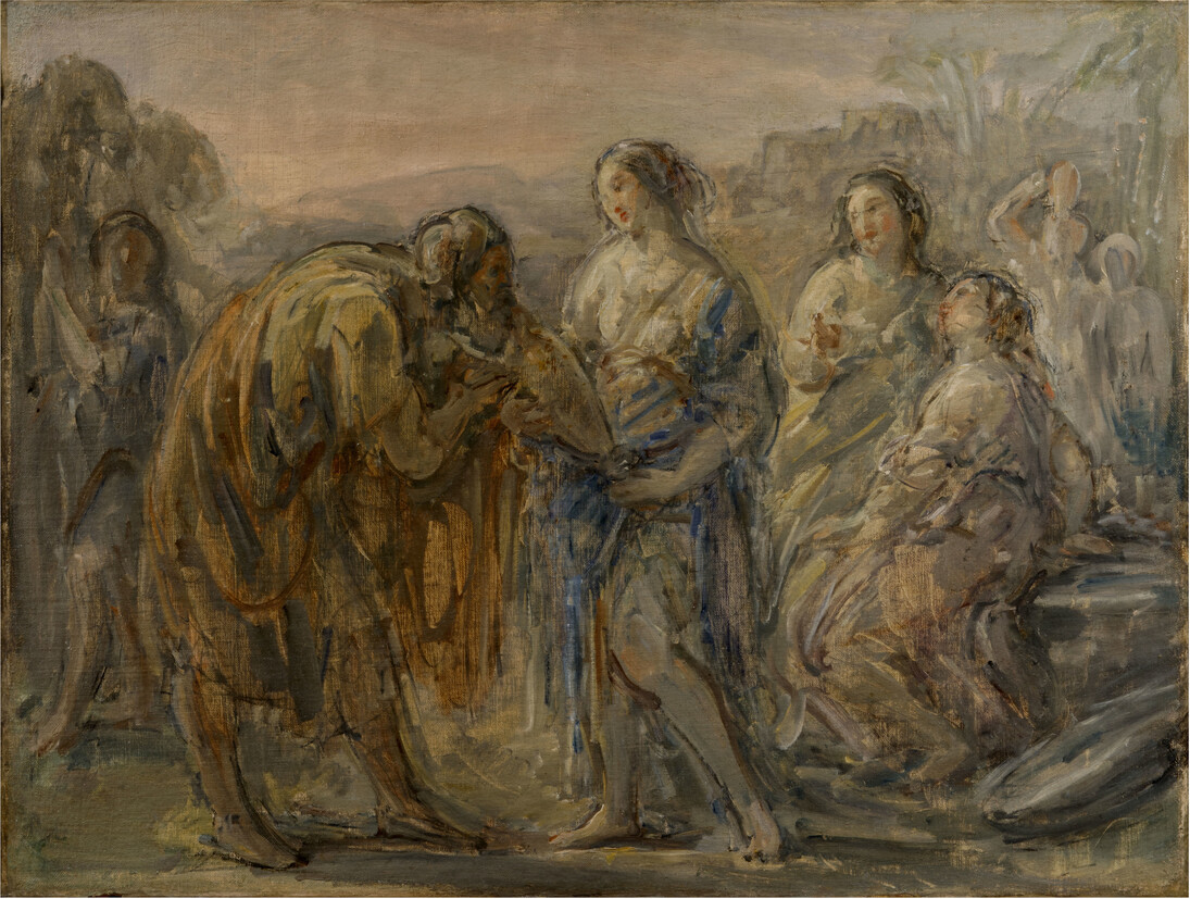Giovanni Carnovali, detto Il Piccio, Rebecca e il servo d’Abramo, olio su tela, 70 x 85 cm