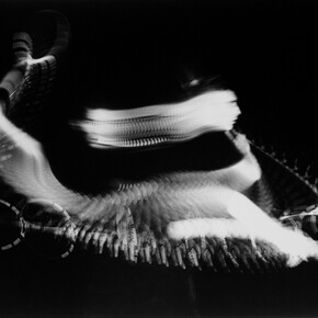Harold Edgerton, Swirls & Eddies: Tennis, 1939, Gelatin silver print, 36 x 45 inches, 91.4 x 114.3 cm. © Estate of Harold Edgerton at MIT; courtesy of Palm Press, Inc.