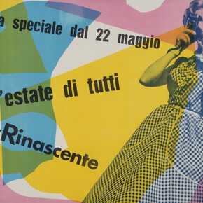 Max Huber, La Rinascente – Per l’estate di tutti, 1954, manifesto pubblicitario, stampa offset, foto Sergio Libis, 70 x 100 cm Archivio Max Huber