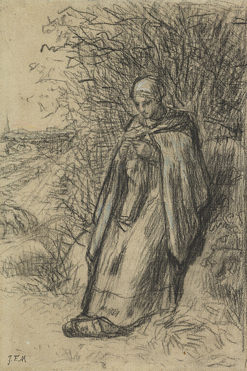 Jean-François Millet, A shepherdess, about 1856. Courtesy of The National Gallery