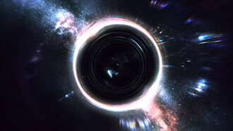 Representación gráfica de un agujero negro en el cosmos