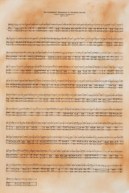 Charles Gaines, Notes on social justice: freedman's monument (detail), 2021. Courtesy of Brooklyn Museum
