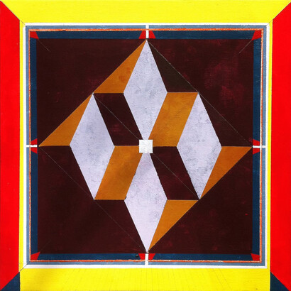 Mary Judge, Nardo, 2014, flashe on linen mounted on board, 12 x 12 inches  
