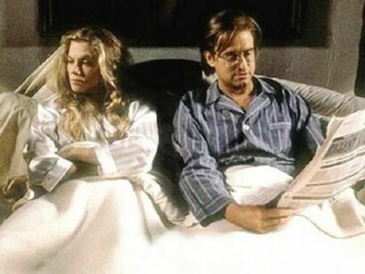 Michael Douglas and Kathleen Turner 