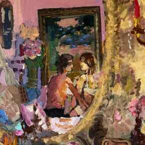 Hisham Sharif, Behind the mirror (detail), 2025. Courtesy of Ayyam Gallery