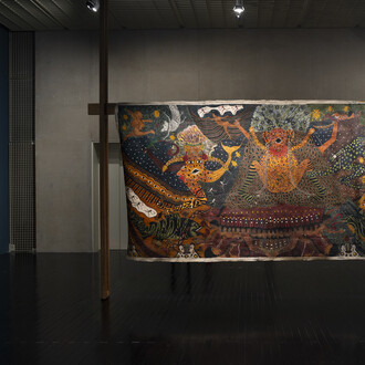 Santiago Yahuarcani, O princípio do conhecimento, vista da exposição. Cortesia do MASP
