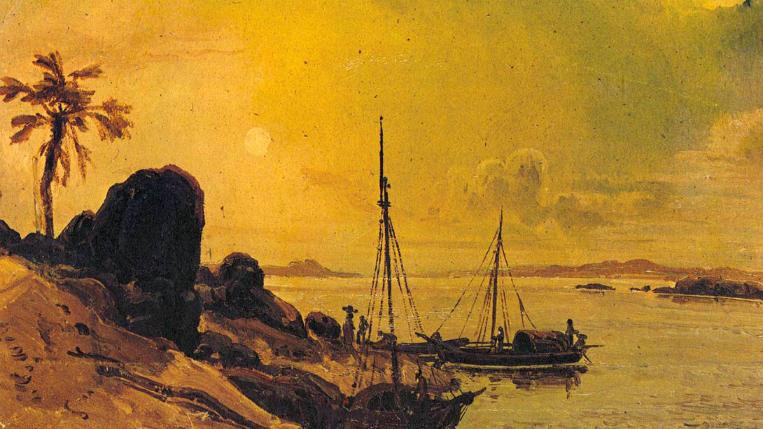 «Atracadero en el Orinoco», Ferdinand Konrad Bellermann (1814 - 1889)