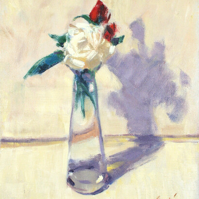 George Devlin, The Last Rose of Summer, oil on canvas, 40.5 x 35.5 cm
