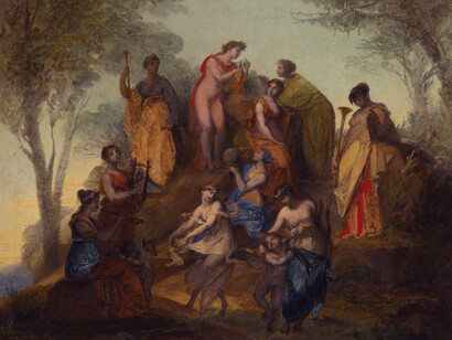 Pierre-Paul Prud'hon: Apollo and the Nine Muses on Mount Parnassus 
