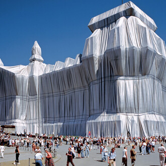 Christo and Jeanne-Claude, Wrapped Reichstag, Berlin, 1971-95. Courtesy of the National Gallery