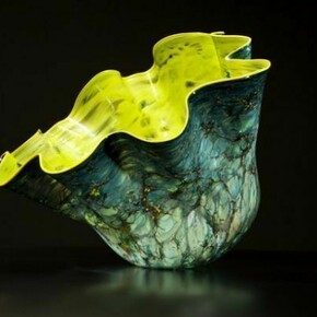 Dale Chihuly, Bright Citron Green Macchia with Bright Yellow Lip Wrap
